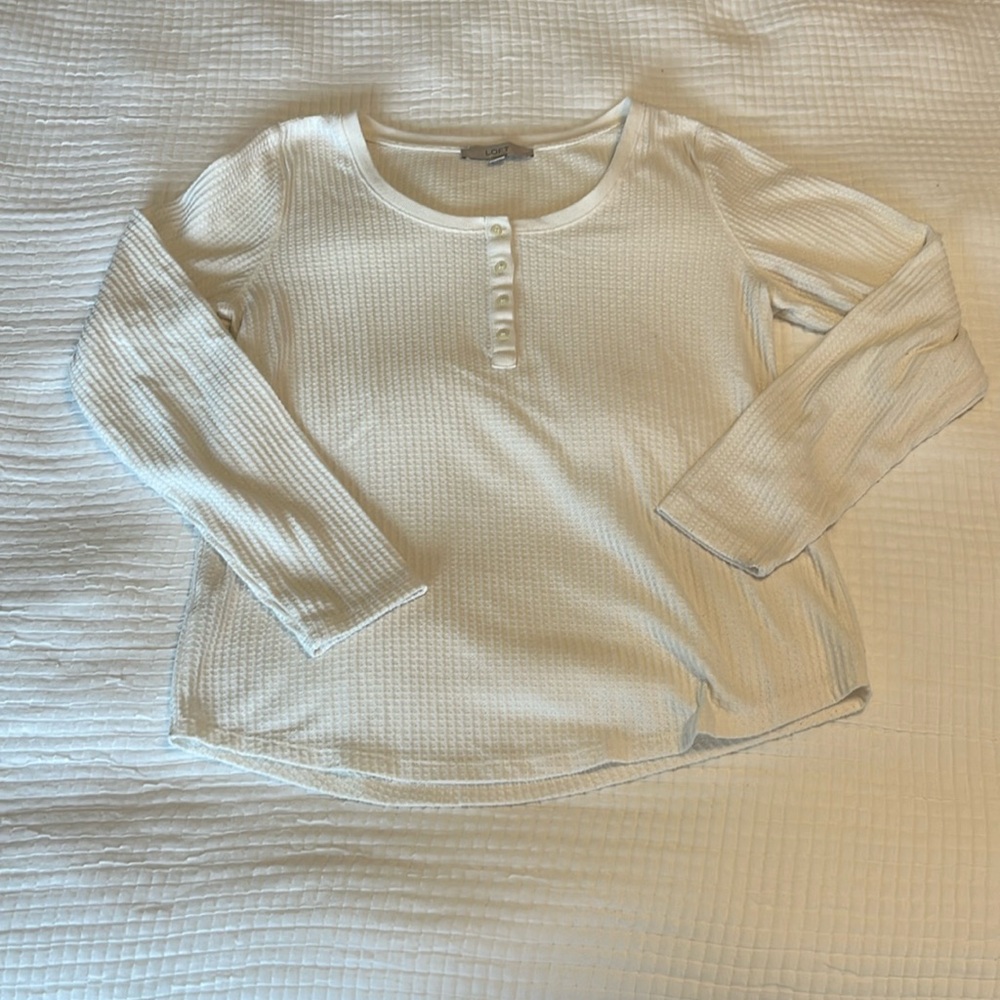 Loft Waffle Knit Henley